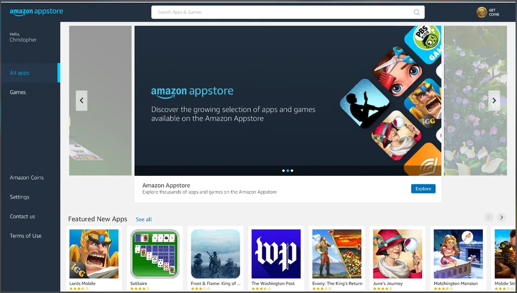 The Amazon Appstore allows you to download and install Android apps to run them on Windows 11