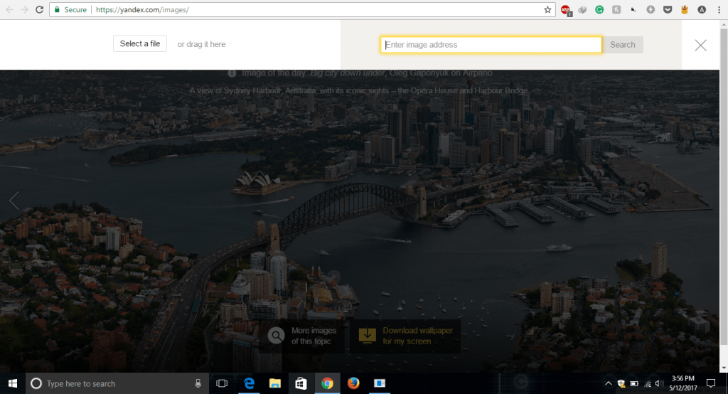 how to do reverse image search on yandex