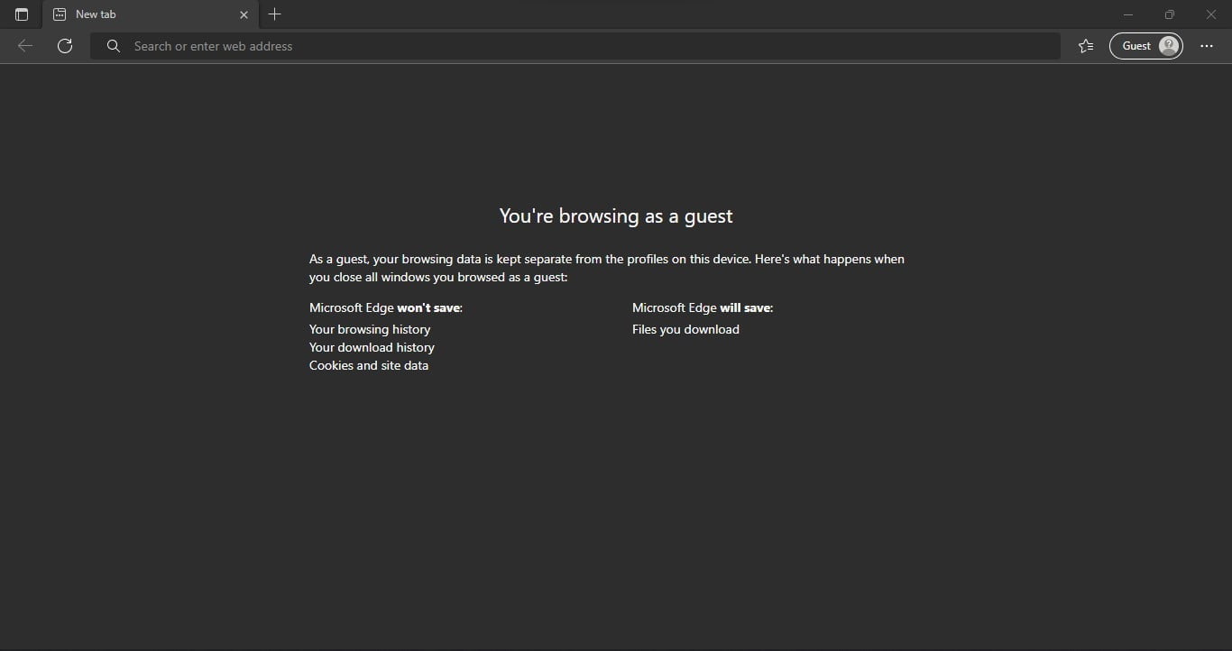Browse As Guest Edge Browser