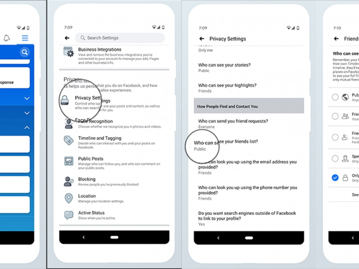 how hide friends list facebook 2022
