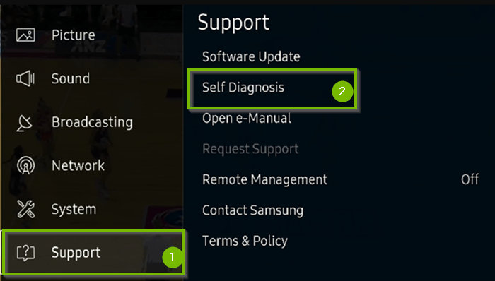 Reset a Samsung Smart TV Support Option