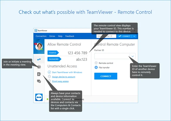 TeamViewer Access Id and Password