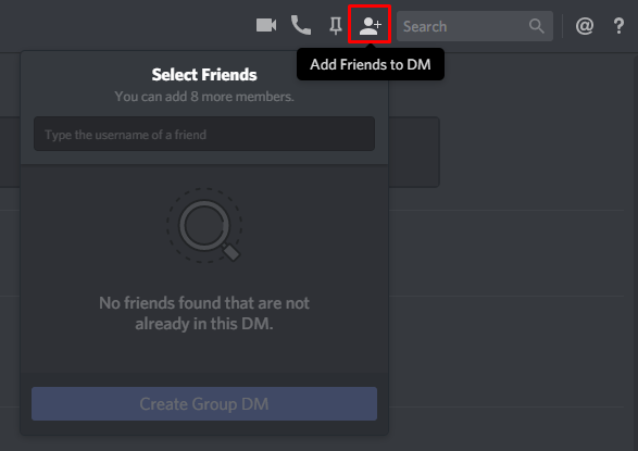 Add friends to DM