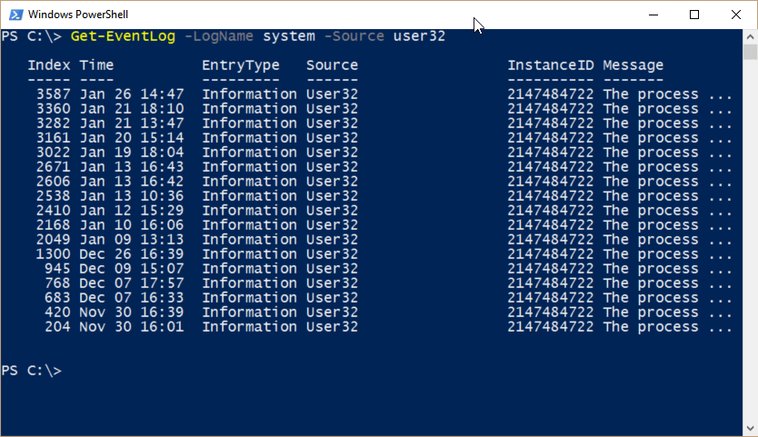 How to Document system events with Powershell