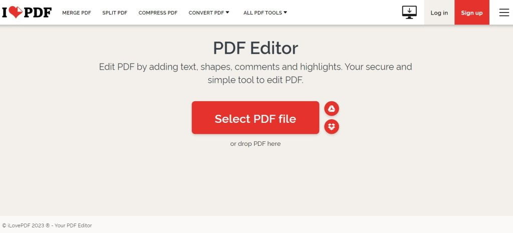 IlovePDF Editor