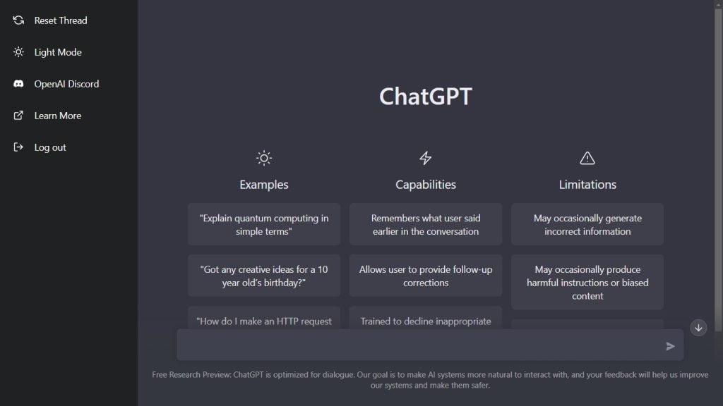Conversation data chatGPT