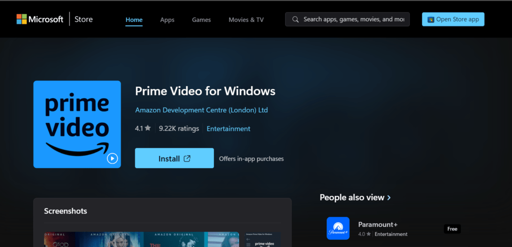 Install Amazon Prime Video on PC