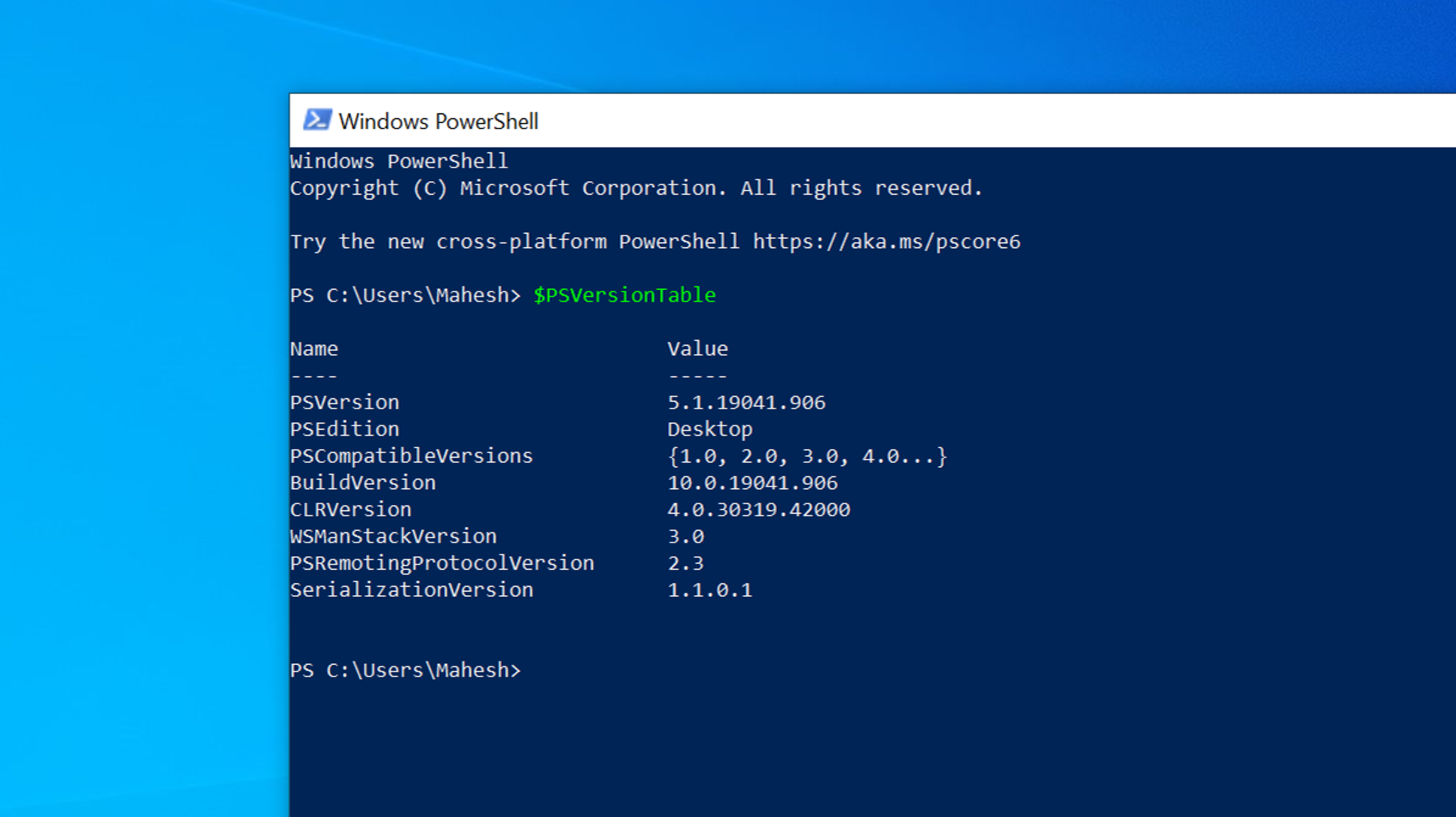 How to View PowerShell Version