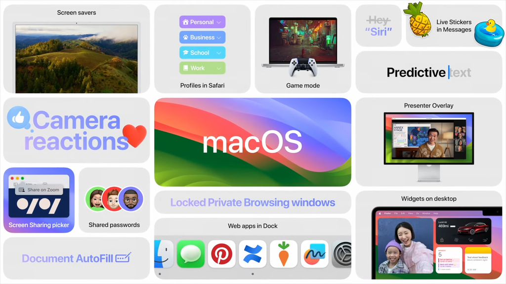 10 New Updates arriving with macOS Sonoma for Macs.
