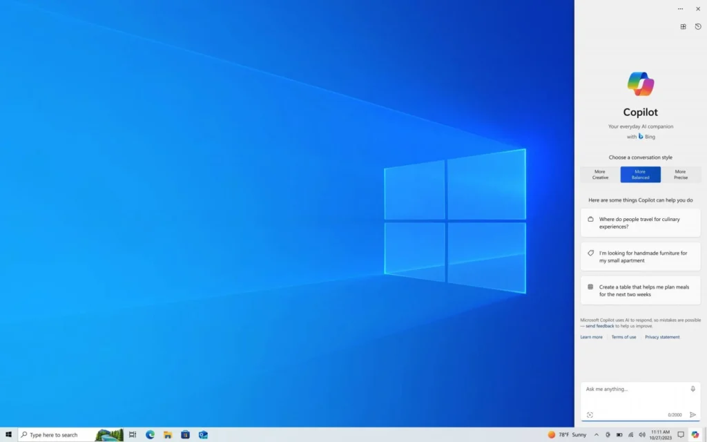 Copilot on Windows 10