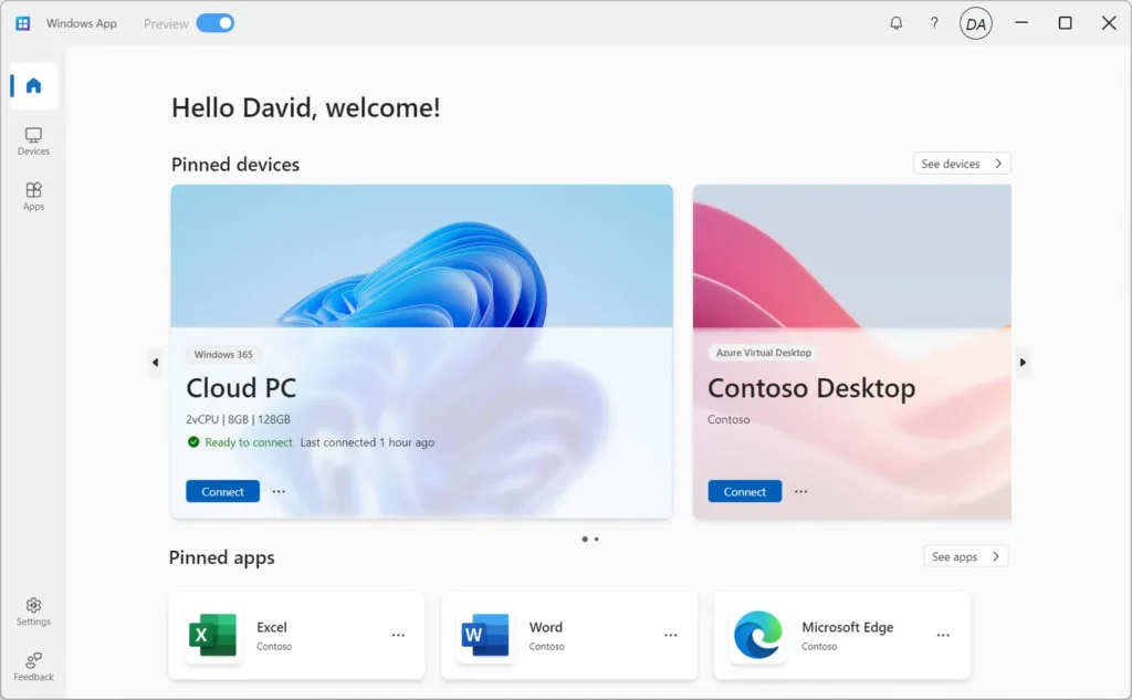 The Windows app that acts as a Hub
