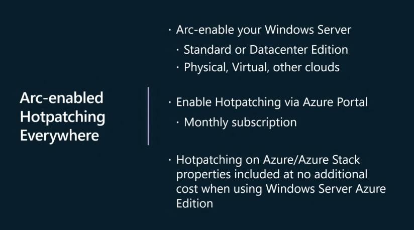 Conditions for using hotpatching in Windows Server 2025