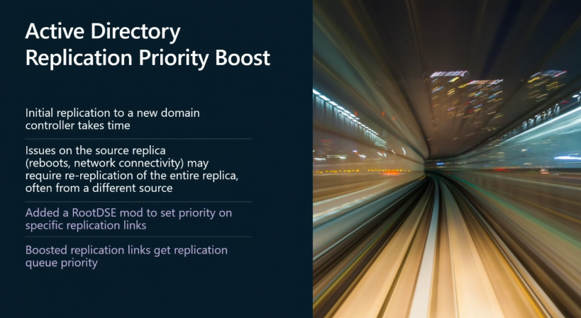 Improvements to initial Active Directory replication