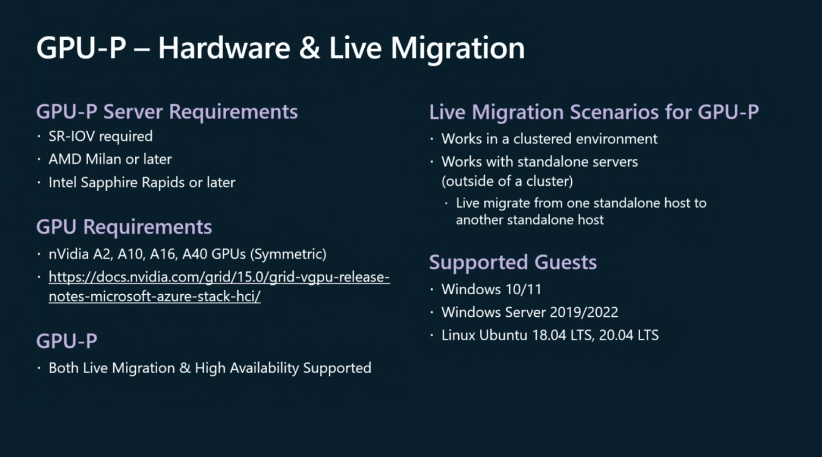 Requirements for using GPU-P in Hyper-V with Windows Server 2025