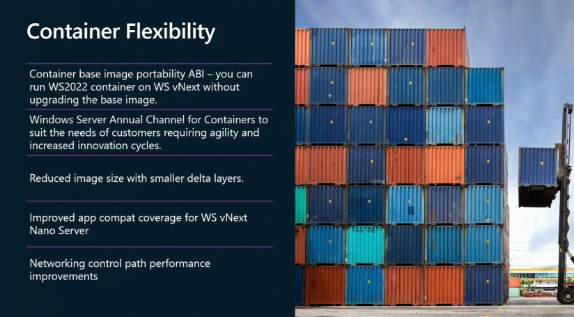 List of Windows Server 2025 container improvements