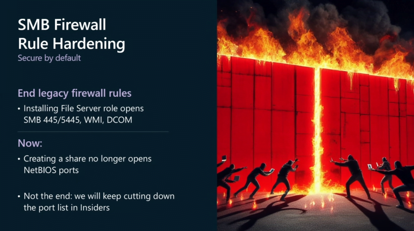 Windows Server 2025 firewall improvements by enabling the File Server role