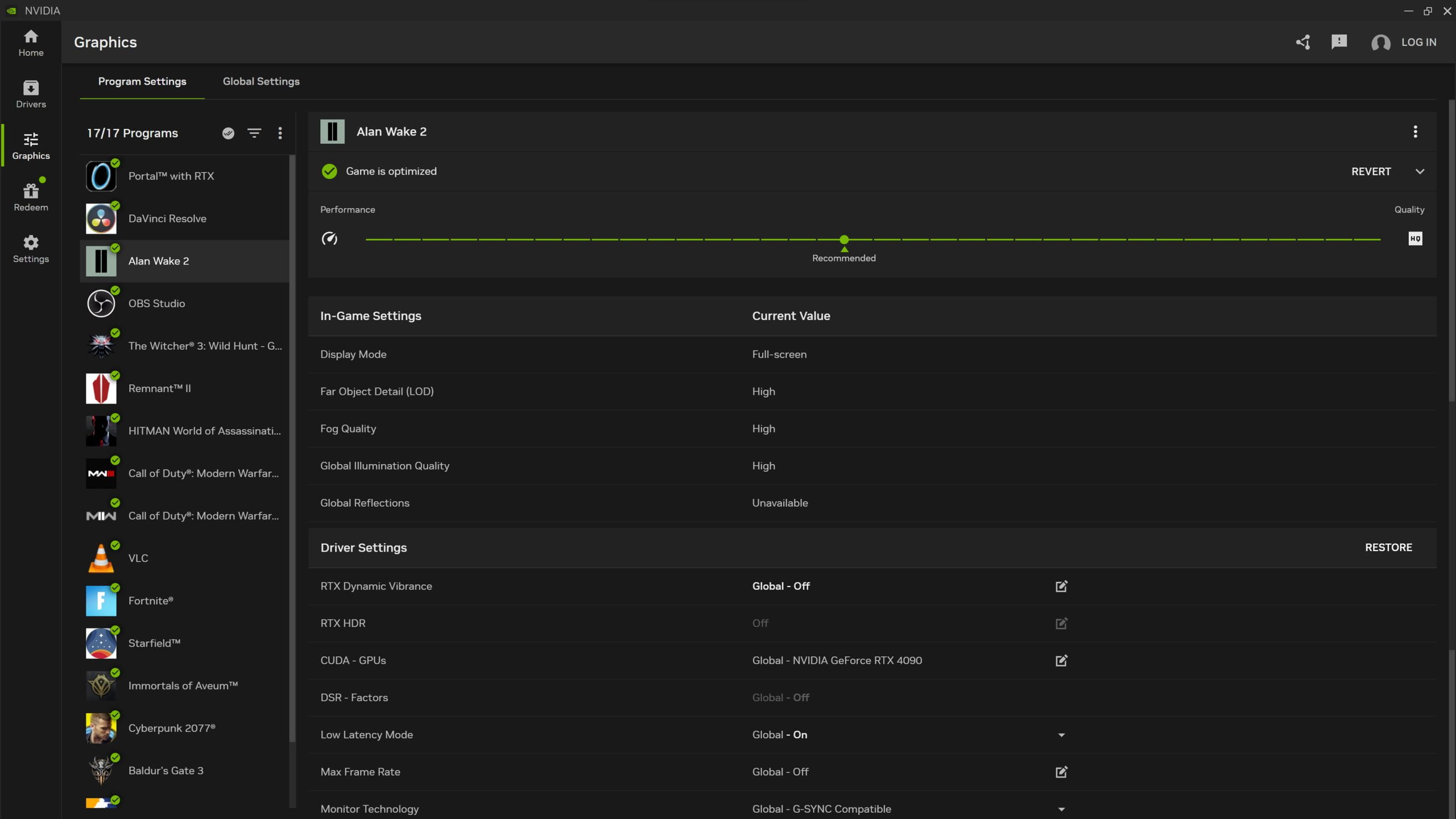 GPU Control Center in the new Nvidia App