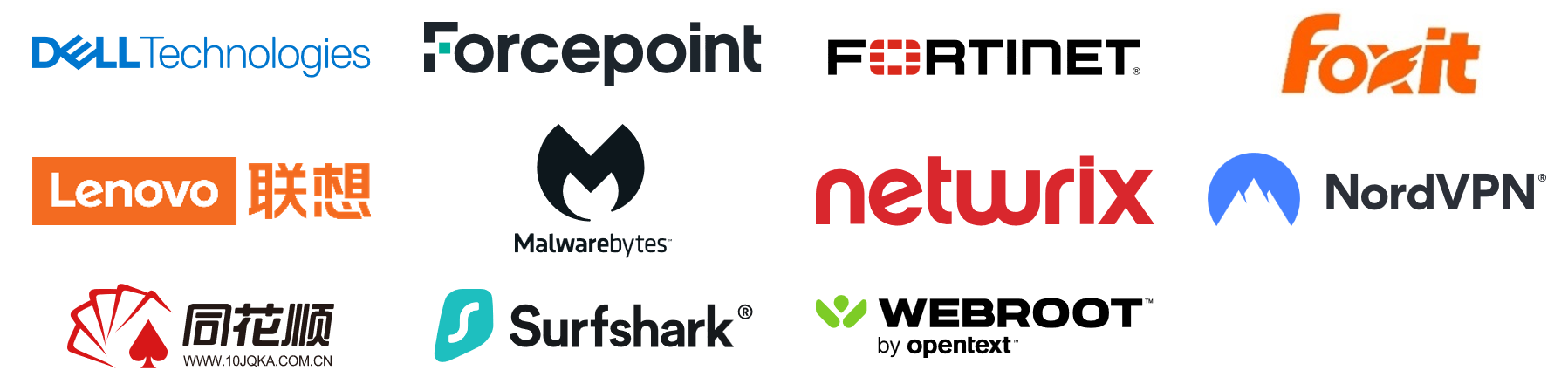 Brands that have used the ARM Advisory Service: Dell, Forcepoint, Fortinet, Foxit, Lenovo, Malwarebytes, Netwrix, NordVPN, 10JQKA, Surfshark and Webroot