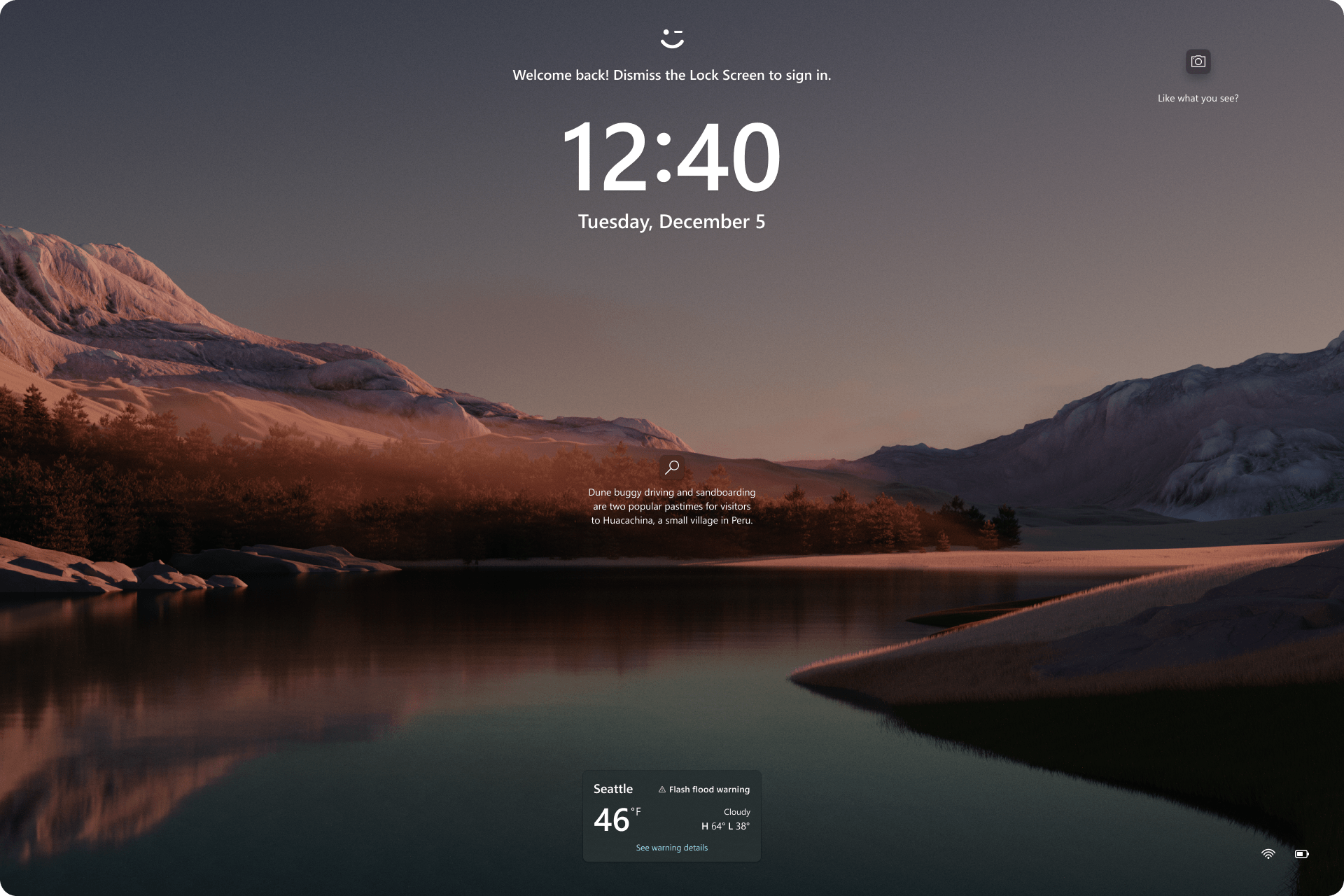 El Tiempo widget on the Windows 11 lock screen