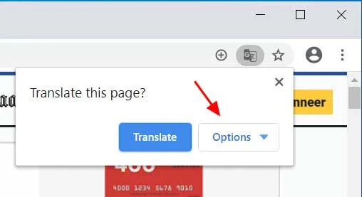 click on the translation icon