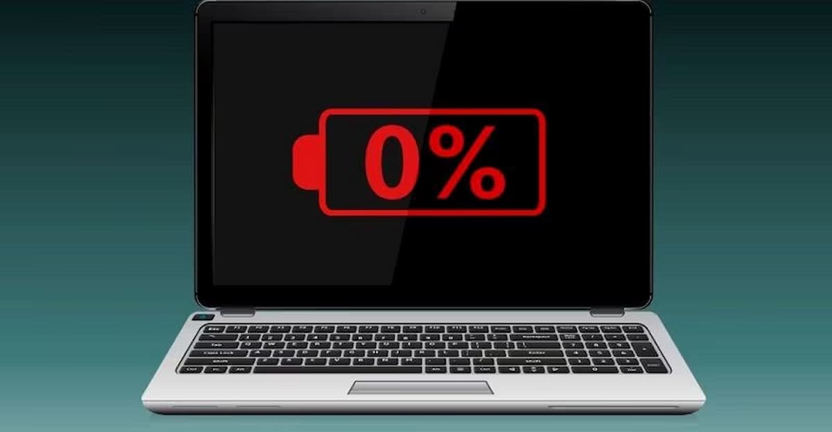 Image of laptop with downloaded battery