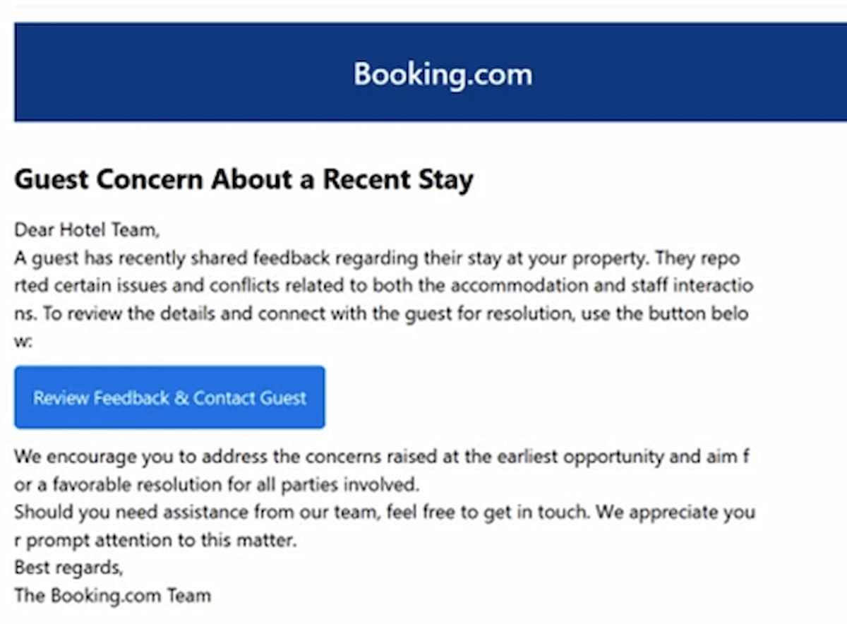 Image of a false Booking website
