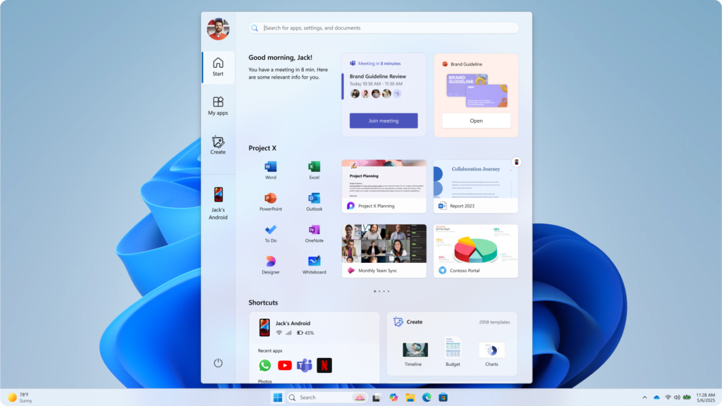 Microsoft New Windows 11 Start Menu