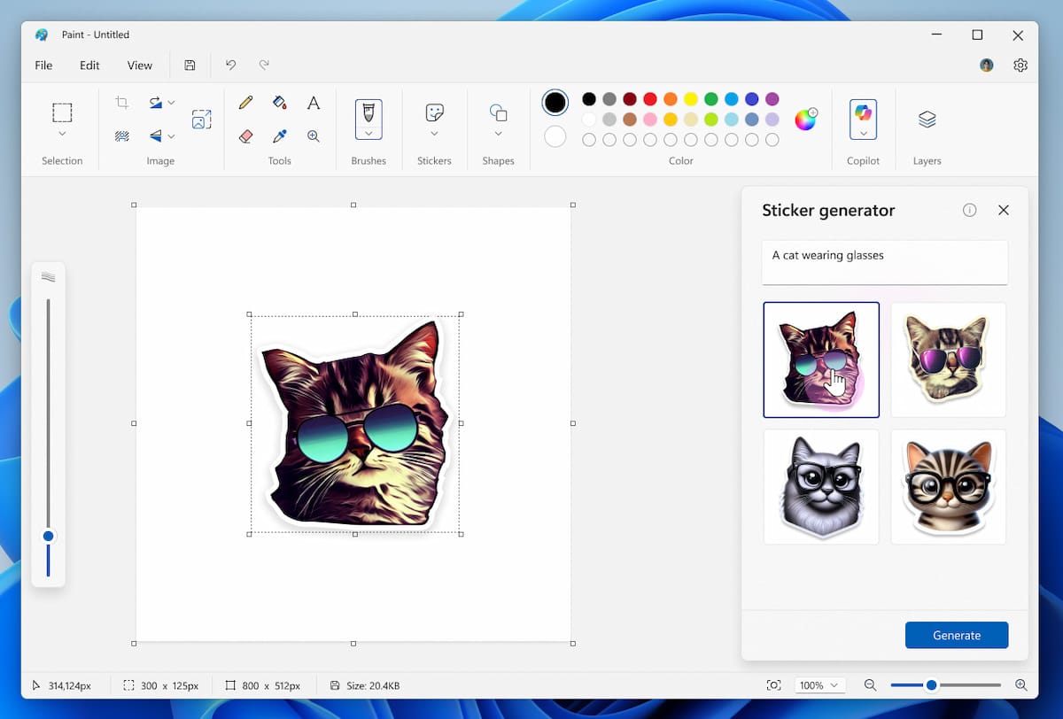 Stickers creation image in Windows
