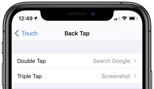 Back Tap Shortcuts