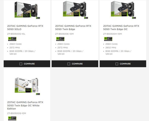 Zotac Gaming GeForce RTX 5050