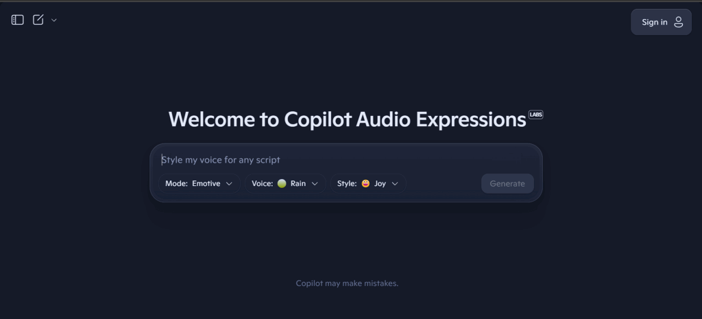 Copilot Audio Expression