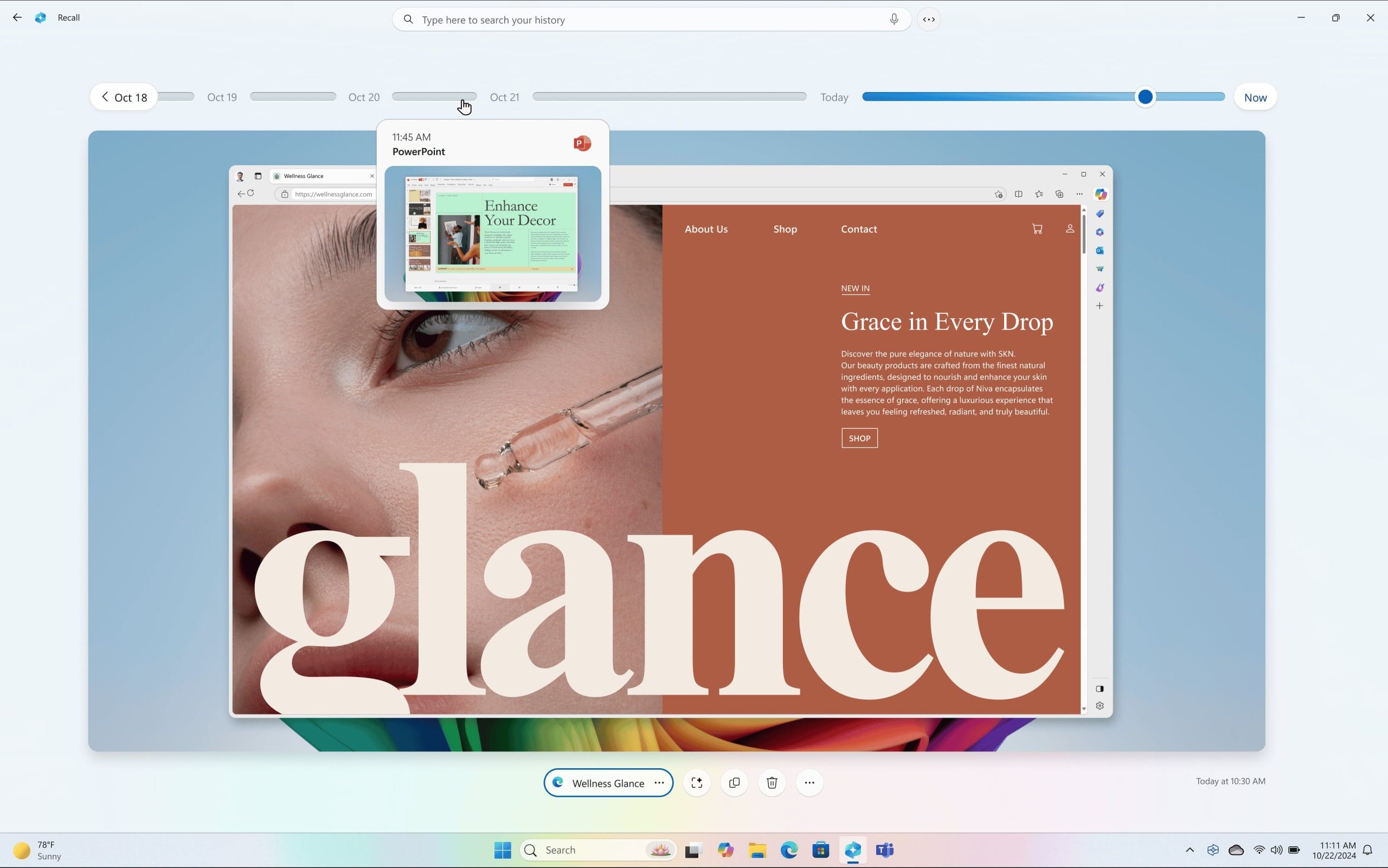 Windows Recall Timeline