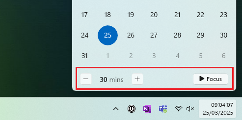 Enable Focus Mode from Clock