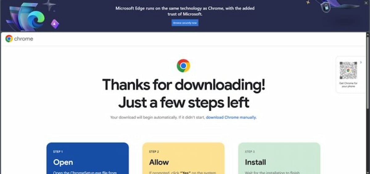 Edge Banner image when downloading Chrome