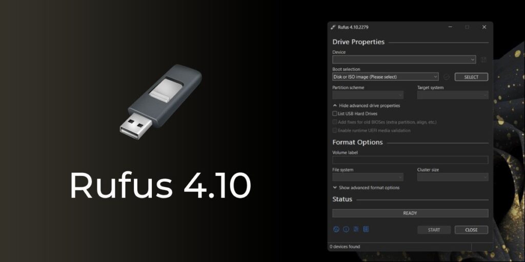 Rufus 4.10 Dark Mode