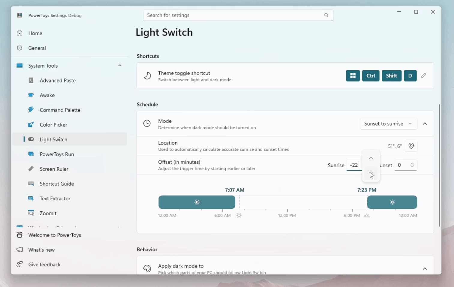 Powertoys light switch image