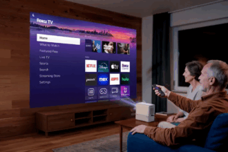 Roku has expanded its connected device lineup with the debut of its first smart projector powered by Roku TV.