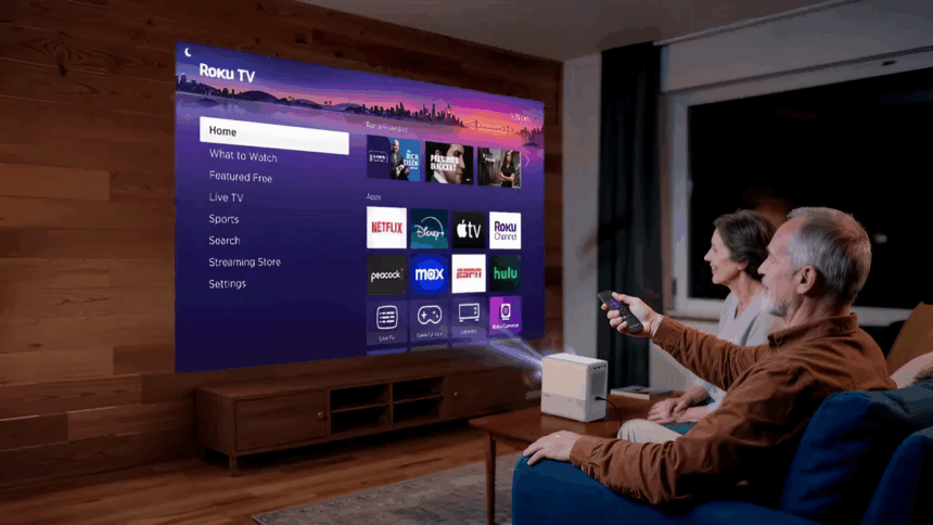 Roku has expanded its connected device lineup with the debut of its first smart projector powered by Roku TV.