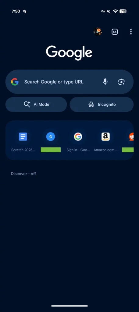 Chrome-New-Tab-Page-AI-Mode
