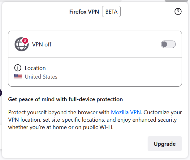 Firefox-VPN-panel