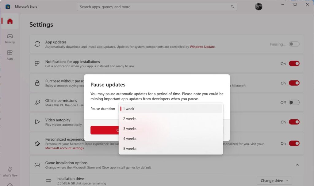 Microsoft App Store Updates