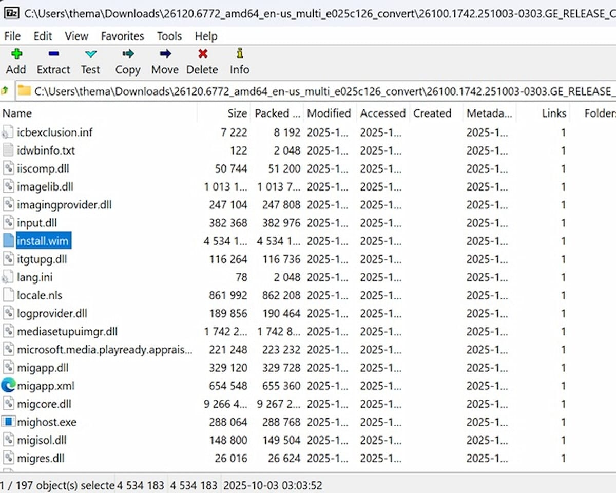 Image of Windows 11 ISO content