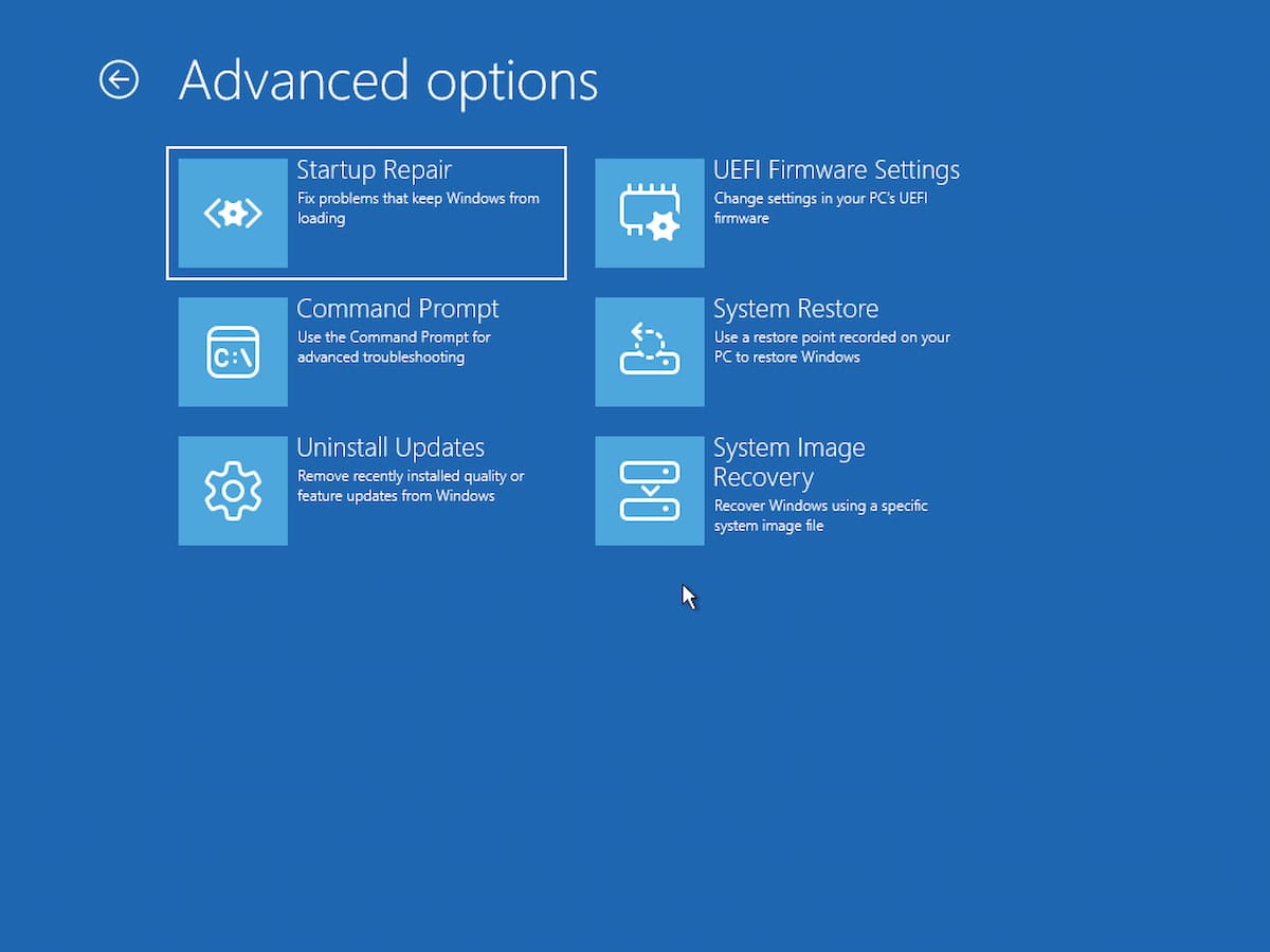 Windows Recovery Environment Image