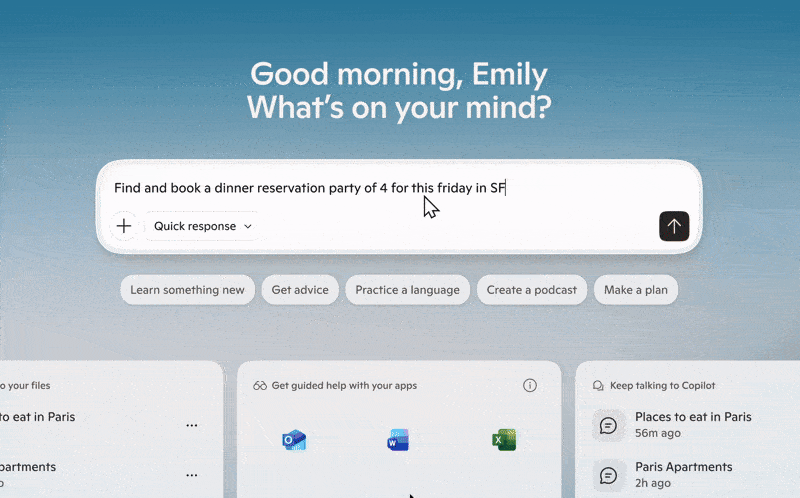Copilot Actions in action