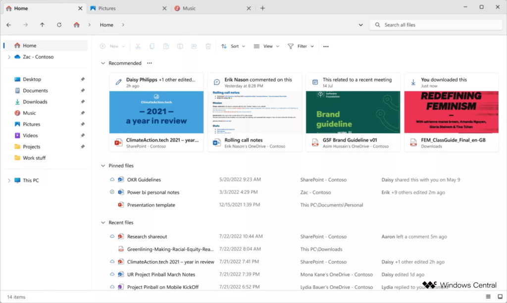 New Windows 11 File Explorer design