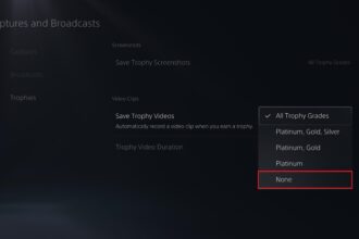 Turn Off Automatic Trophy Videos Recording on PS5