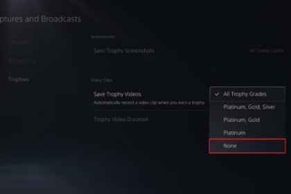 Turn Off Automatic Trophy Videos Recording on PS5