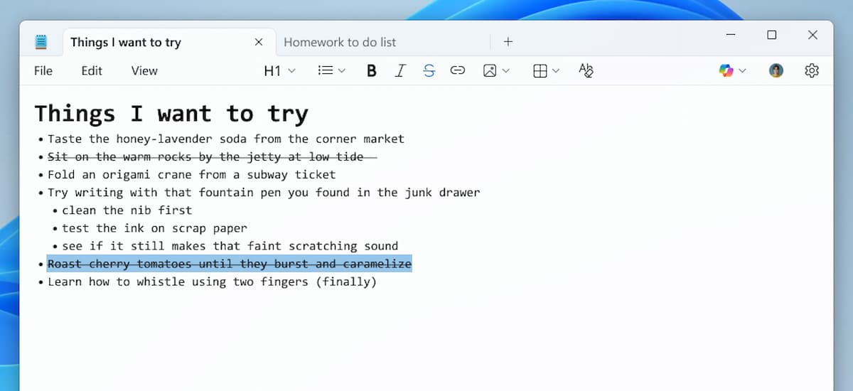 Image of markdown support in notepad
