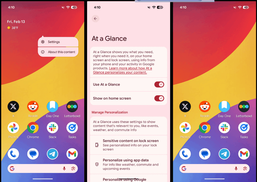 At a Glance widget can finally be hidden.