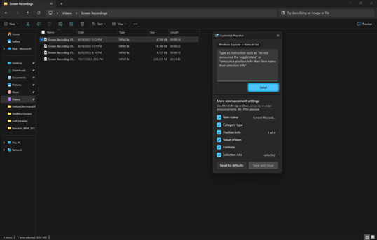 Personalize what Narrator announces